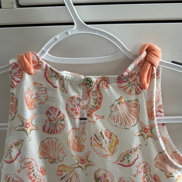 Seashell Print Girls Sleeveless Summer Dress Cream and Orange Size 5/6 - Picture 9 of 9